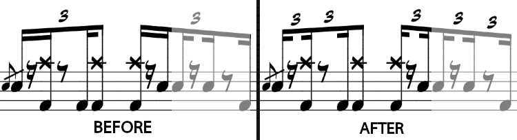 Triplet beaming issues